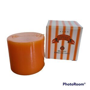 Vintage Avon Santa's Bath Shoppe Mrs. Claus' Pumpkin Pie Pillar Candle NIB